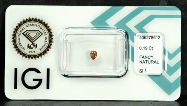 Diamant - 0.19 ct - Peer - Natural Fancy Brownish Orangy