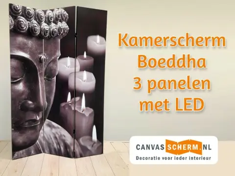 Kamerscherm Scheidingswand Boeddha met LED