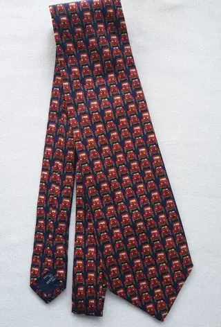 Kleding - Elegant Ettore Bugatti dark blue tie with red