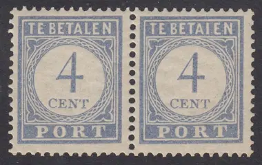 Nederland 1912 - Portzegel, in paar met plaatfout I i.p.v. L van betalen - NVPH P49Abf