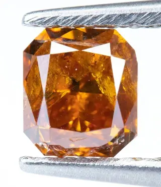 Diamant - 0.83 ct - Natural Fancy Vivid Orange - I2 *NO