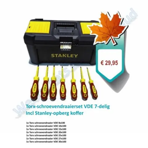 Torx VDE schroevendraaierset 7-delig met Stanley koffer