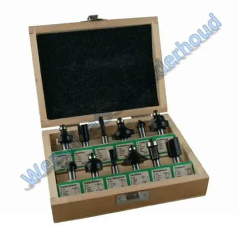 Bovenfrezenassortiment 12-delig. met hardmetalen componenten