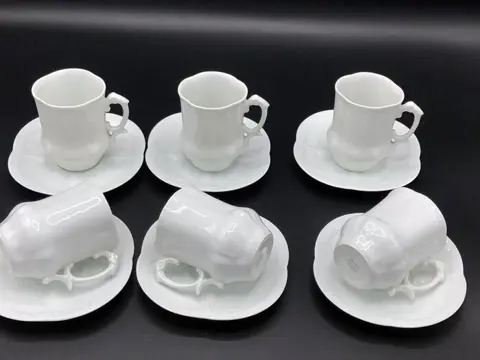 Limoges Giraud - Kop &amp; schotel sets (6) - Porselein