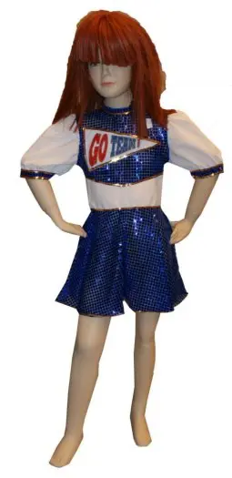 Cheerleader jurk " Blauw ", maten 104, 116, 128, 152, 164