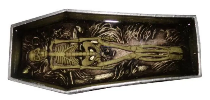 Buckle / gesp " Doodskist met skelet "