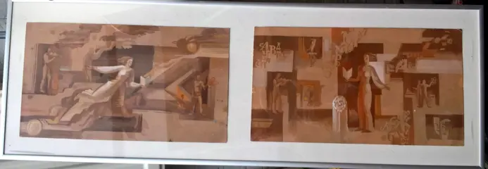 Russische gouache wetenschap 2x