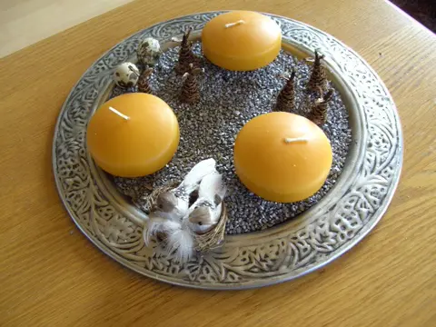 KAARSEN DECORATIEF HONING/GEEL Ø 8 CM, 10 stuks (13 brandure