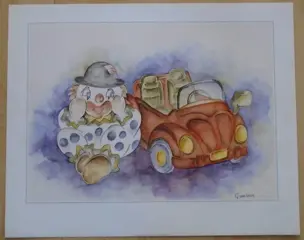 POSTER 50X40 CM CLOWN PIPO, CLOWN THE EMMETT KELLY, BUDIE