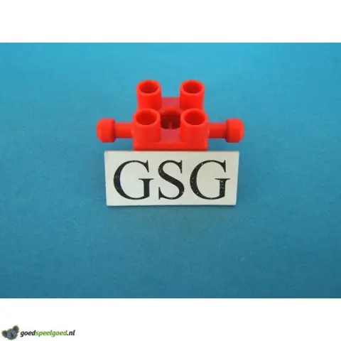 Steen rood 2x2 dubbele as nr. 16390