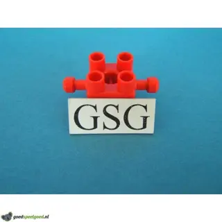 Steen rood 2x2 dubbele as nr. 16390