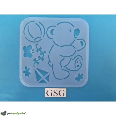 Tekensjabloon beer met vliegeren nr. 4659-01