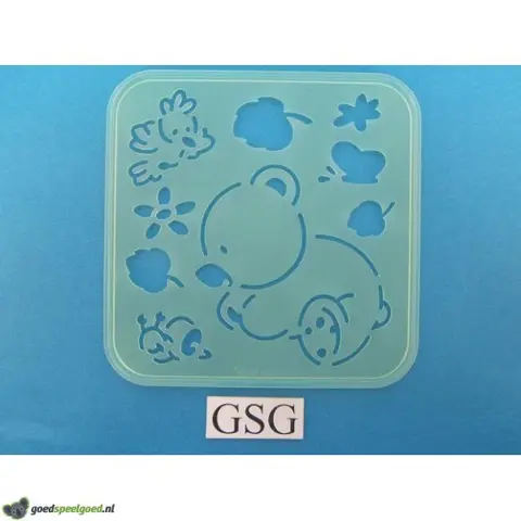 Tekensjabloon beer met natuur nr. 4662-01