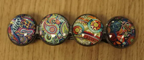 Haarclip cabochon " Abstract design "
