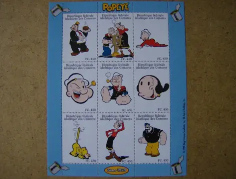 Popeye postzegels 2 adv6436