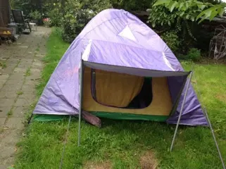 Tweepersoons koepeltent met luifel