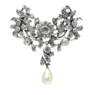 Georgian Grace: Diamond and Pearl Brooch Circa 1740