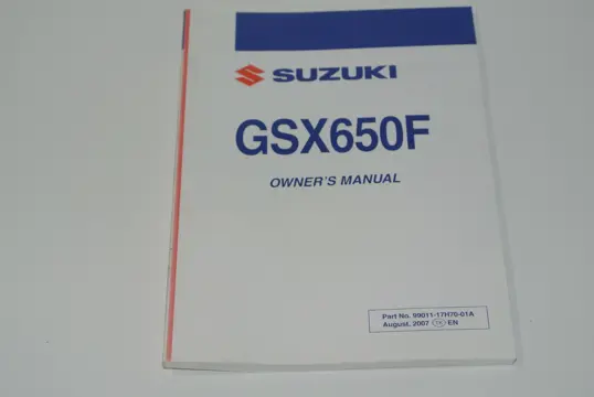 INSTRUCTIEBOEKJE Suzuki GSX F 650 2008 - 2009
