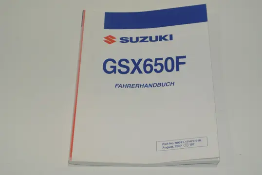 INSTRUCTIEBOEKJE Suzuki GSX F 650 2008 - 2009