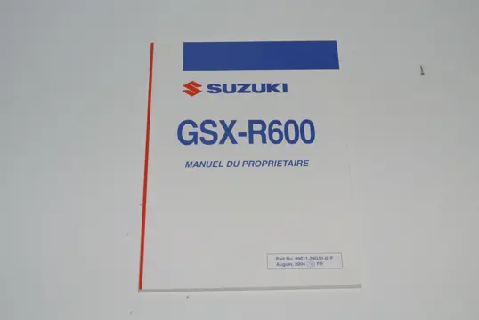 INSTRUCTIEBOEKJE Suzuki GSX R 600 2004 - 2005