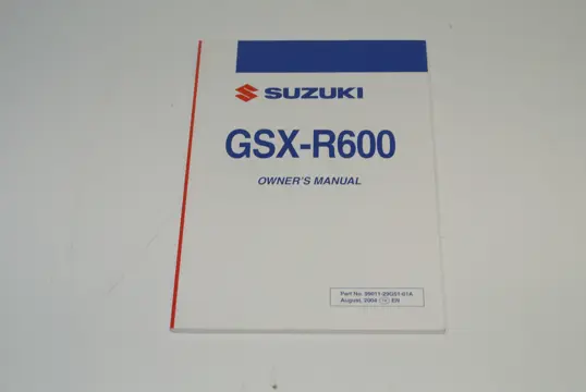 INSTRUCTIEBOEKJE Suzuki GSX R 600 2004 - 2005