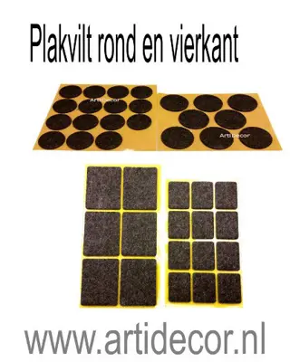 Plakvilt rond en vierkant