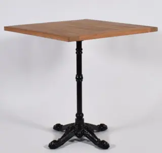 Terrastafel teakhout vierkant 70 x 70 cm gietijzer onderstel