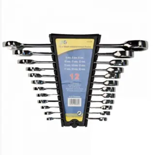 Steek-ratelsleutelset 12 delig rekje