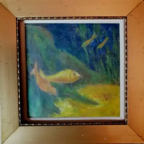 Vissen olieverf op doek