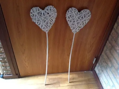 Bruiloft versiering, hartjes van riet