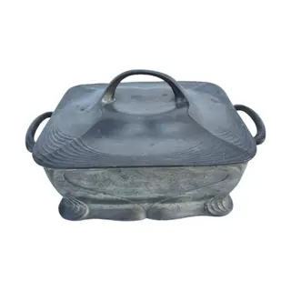 Jugendstil Tinnen Koekdoos