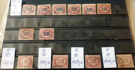 Koninkrijk Italië 1875/1878 - Italy Kingdom – Francobolli di servizio 1875, Servizio 1875, Pacchi Postali (Re Umberto), Segnatasse - Sassone no; S3; 5; 6; 7; 8; 1-6; 2; 4-8; 12, 13, 14, 22