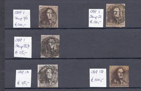 België 1849 - Koning Leopold I "Epauletten" OBP 1 met stempels - OBP 1