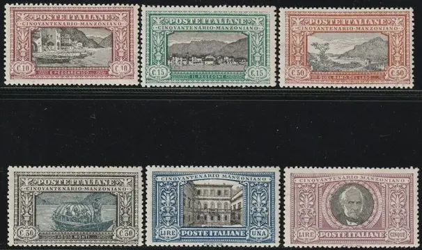 Koninkrijk Italië 1923 - Manzoni complete set, luxury, with expert’s report - Sassone S.29