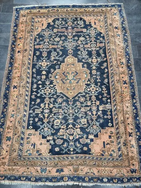 Antique hamadan rug, natural colours - Tapijt - 216 cm -