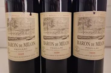 1998 Baron de Milon - Pauillac - 3 Flessen (0.75 liter)