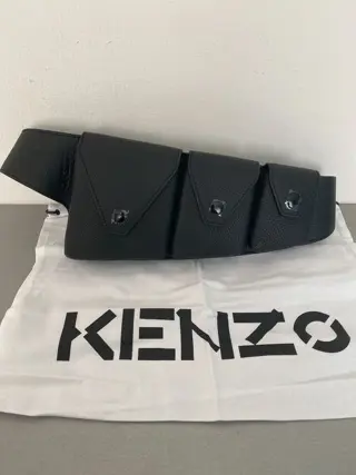 Kenzo - New - Leather - Black - Riem tas
