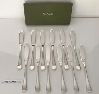 Christofle - Vis messen (12) - Verzilverd - America