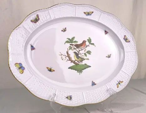 Rothschild bird - Herend - Dienblad cm. 36X27 - 102RO. Hand