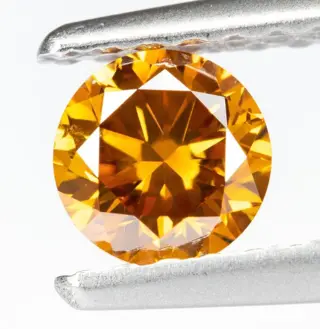 Diamant - 0.37 ct - Natural Fancy Vivid Yellowish Orange -