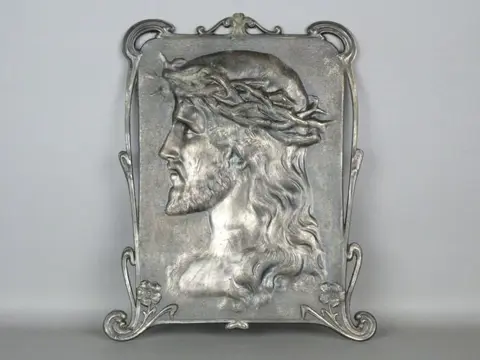 Prachtige Art Nouveau plaquette Jezus Christus