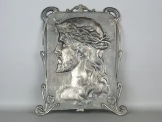 Prachtige Art Nouveau plaquette Jezus Christus
