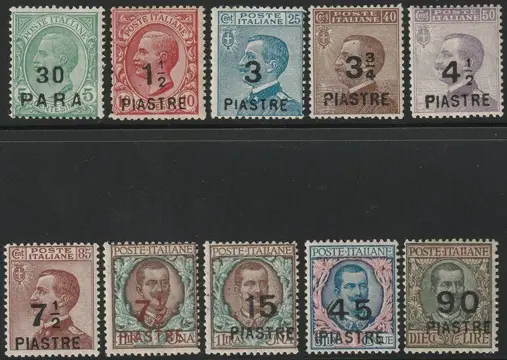 Levant - Constantinopel 1922 - 8th local issue, complete set - Sassone n.58/67