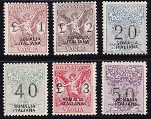 Italiaans Somalië 1926 - Postage due for postal order, value in Italian currency, 6 values. - sassone 7/12