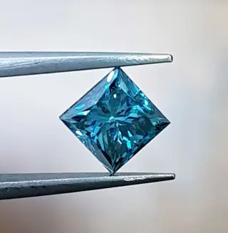 Diamant - 1.44 ct - Prinses - fancy levendig blauw - VS2