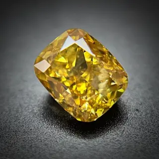 1 pcs Diamant - 0.47 ct - Cushion - fancy intens geel - SI2