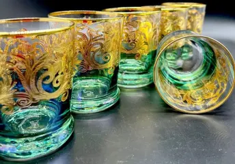 Antica bottega Italiana - Luxe whiskyglazen in gekleurd