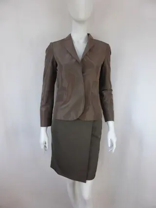 Gucci - silk &amp; viscose suit Damespak, Jasje, Riem, Rok
