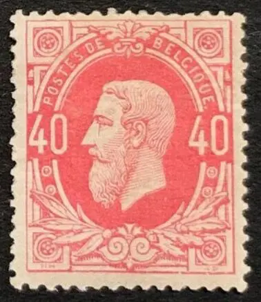 België 1870 - Beeltenis Leopold II 40c Roze - OBP/COB 34 - goed gecentreerd