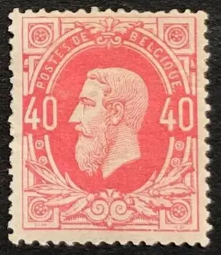 België 1870 - Beeltenis Leopold II 40c Roze - OBP/COB 34 - goed gecentreerd